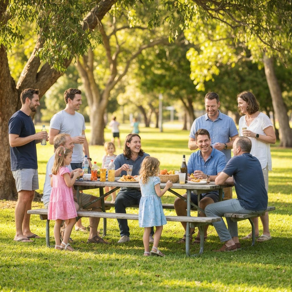 Community picnic event with families